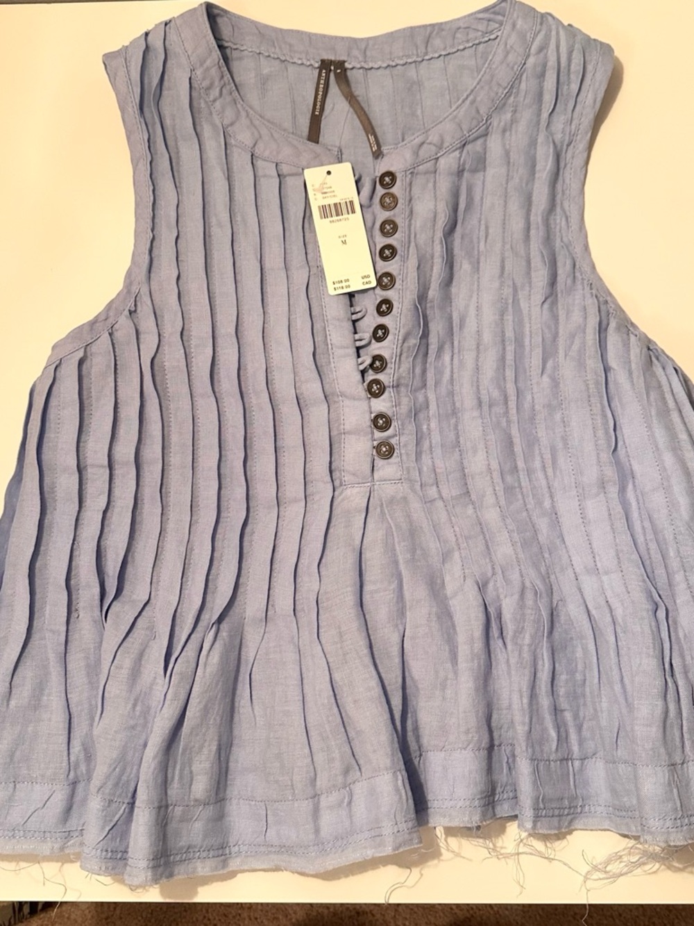 NWT Anthropologie Lottie Pleated Linen Tank - Picture 4 of 5